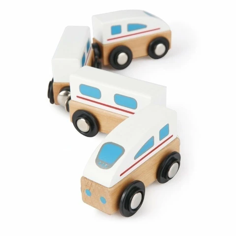 Train white, wood Hape