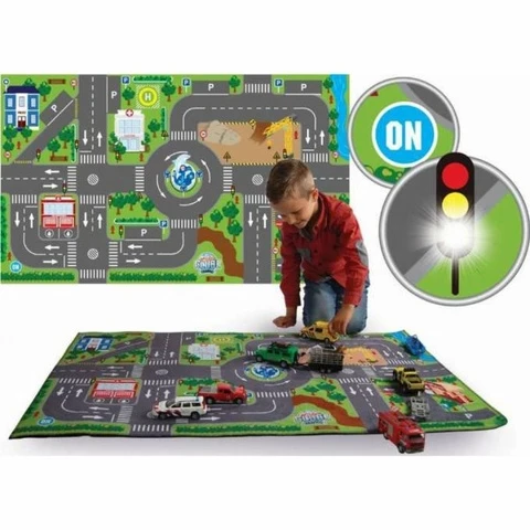 Traffic mat 72 x 120 cm with lights Junior Driver