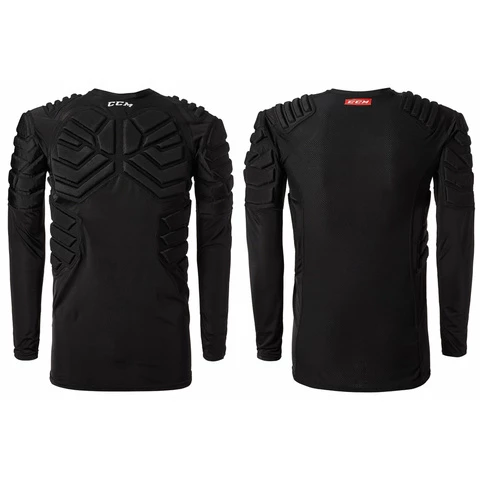 CCM S17 Long Sleeve Black Goalie Padded Shirt SENIOR Maalivahdin Suojapaita