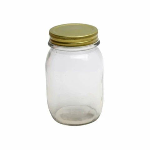 Closed can 0.5 L, tin lid glass jar