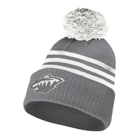 ADIDAS S21 NHL 3-Stripe Cuffed Pom Beanie Pipo Minnesota Wild