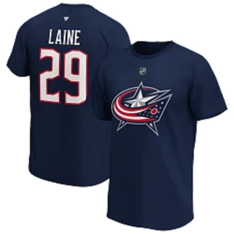 NHL S21 Iconic Name&Number Graphic T-Shirt Columbus Blue Jackets #29 Laine T-Paita