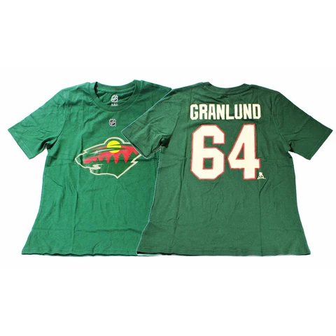 NHL S19 Name & Number JUNIOR T-Paita Minnesota Wild #64 Granlund