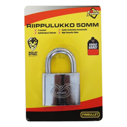 Riippulukko 50 mm kromi lukko