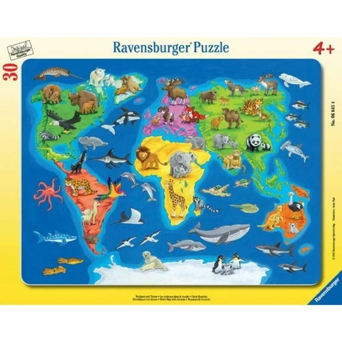 Ravensburger 30 back frame animal map Puzzle