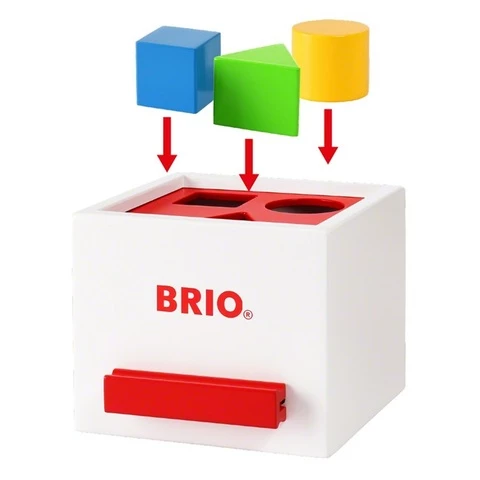 Brio wooden block box white