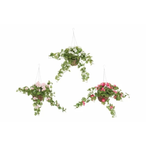 Kukka. pelargonia amppeli iso eri värisiä tekokasvi