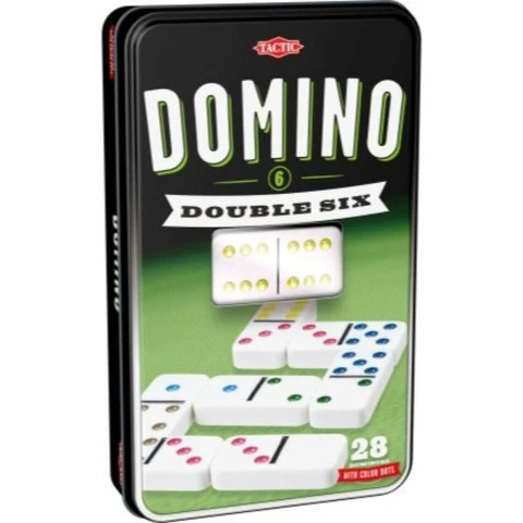 Tactic Domino Double Six tin box board game