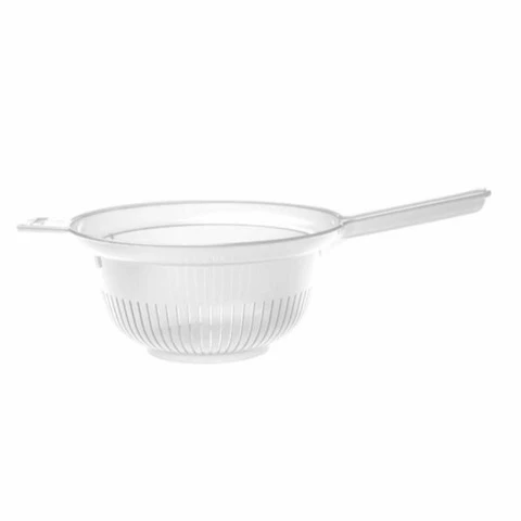 Strainer / sieve 22 cm, white with handle