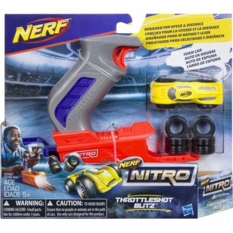 Nerf Nitro auto ja laukaisin, keltainen