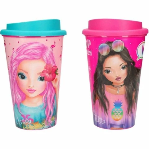 Plastic mug Topmodel, with lid