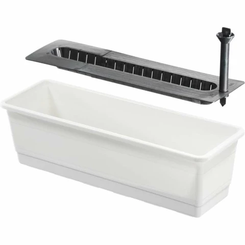 Parvekelaatikko Orthex 55 cm altakastelu valkoinen ruukku