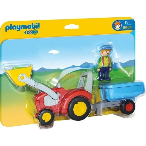 Playmobil Maanviljelijä, Traktori Ja Peräkärry