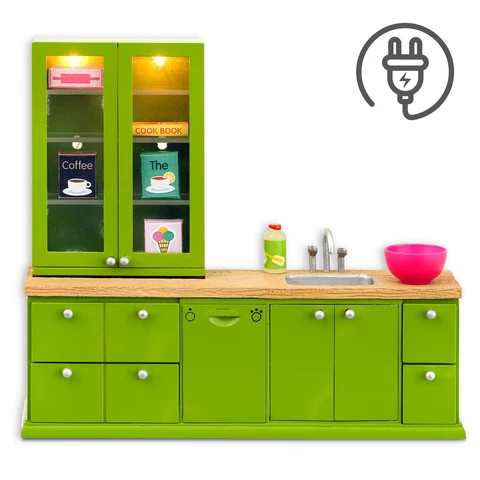 Lundby kitchen for a dollhouse, green