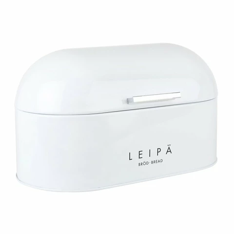 Leipälaatikko pyöreä, valkoinen