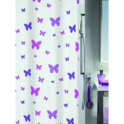 Shower curtain Fly Purple Spirella 180 x 200 cm