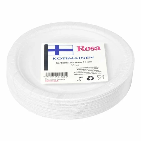 Kertakäyttö lautanen Ø 15 cm 50 kpl matala