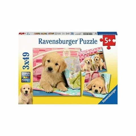  Ravensburger Puzzle 49 x 3 burning dog puppy