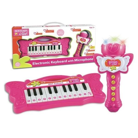 Keyboard 22 Kosketinta + Mikrofoni Pinkki TT