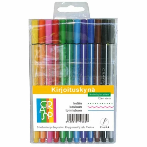 Kirjoituskynät Grasp 12 väriä 0,4 mm