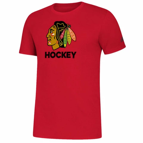 ADIDAS NHL Amplifier SS Hockey Club Tee Chicago Blackhawks S19 Aikuisten T-Paita