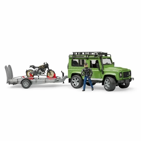 Bruder Land Rover + trailer &amp; motorcycle