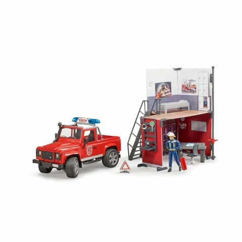 Bruder fire station &amp; Land Rover