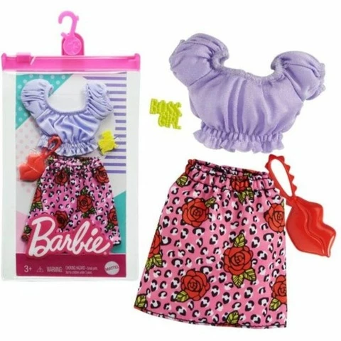 Barbie outfit rose skirt and lilac T-shirt