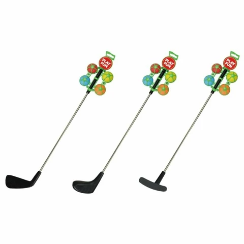 Golf set with a club and 4 different balls