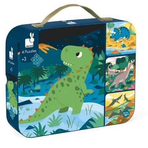 Janod Dinosaurs puzzle bag 4 items