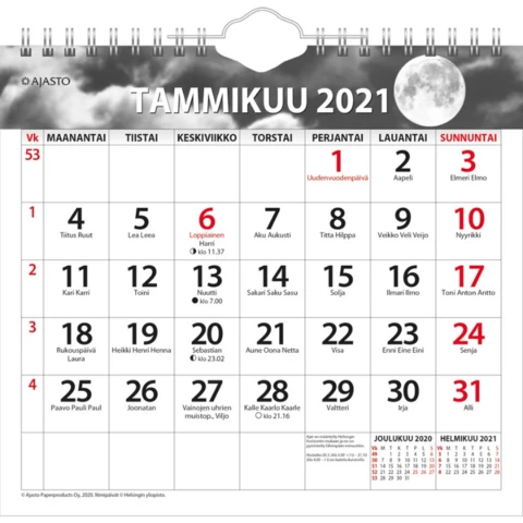 Kalenteri seinäkalenteri Luna 2021