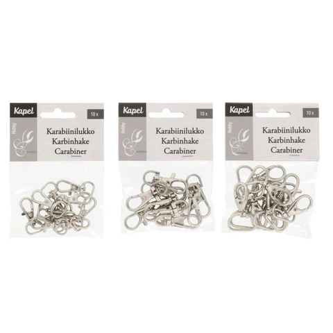 Carabiner lock 10 pcs of different sizes in bags