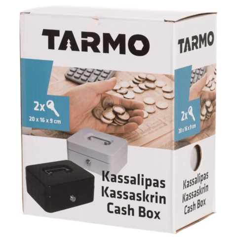 Kassalipas iso 20 x 16 x 9 cm musta tai valkoinen