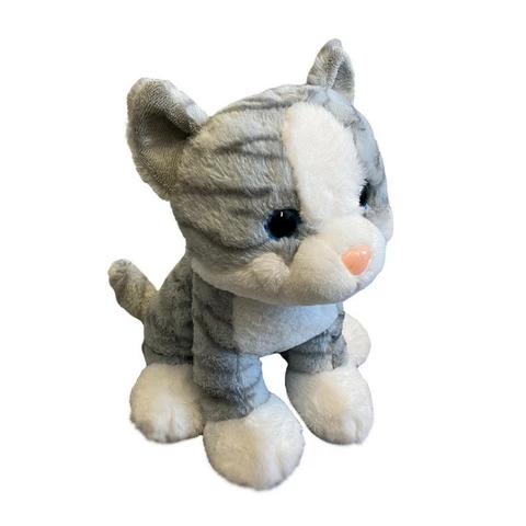  Cat plush 30 cm sitting gray