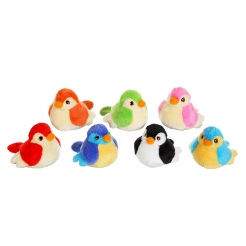 Bird soft toy with sound 14 cm colorful variety