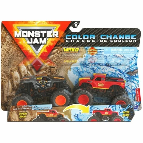 Monster Jam 1:64 color change Max-D &amp; Radical Rescue
