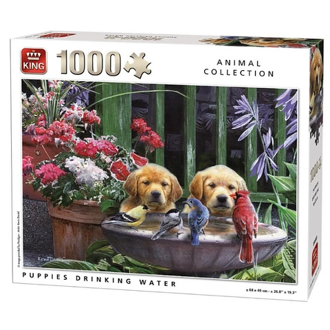 King Puzzle 1000 returns dogs drinking