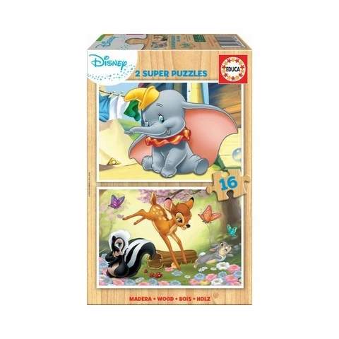  Educa Dumbo and Bambi Puzzle 16 x 2 pieces, wooden