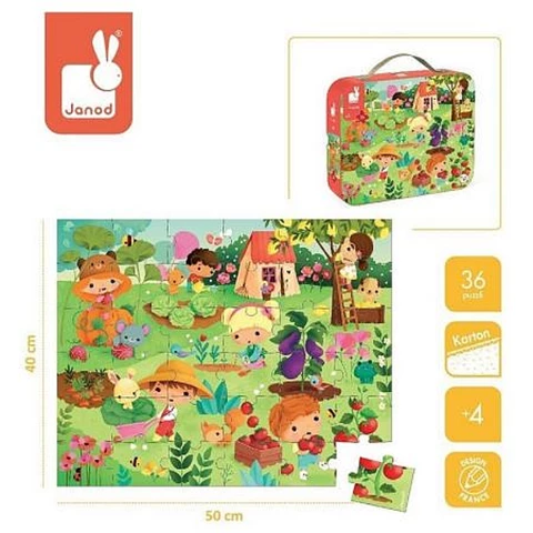  Janod Puzzle 36p Garden Briefcase