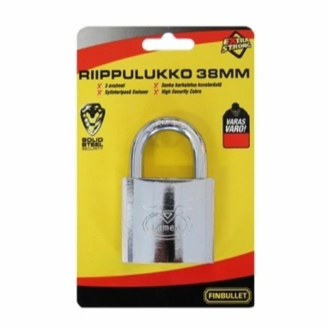 Riippulukko 38 mm kromi lukko