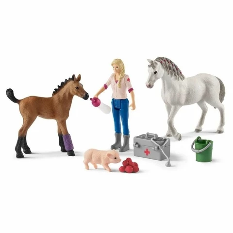 Schleich Eläinlääkäri, tamma & varsa 42486