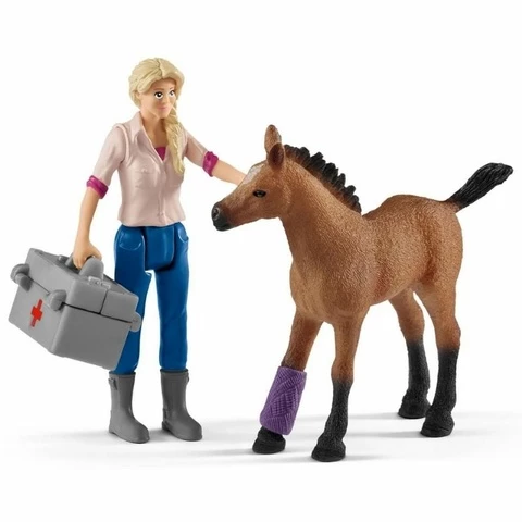 Schleich Eläinlääkäri, tamma & varsa 42486