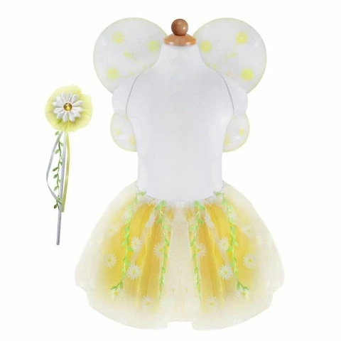 Wings and tutu daisy flower fairy costume Great Pretenders