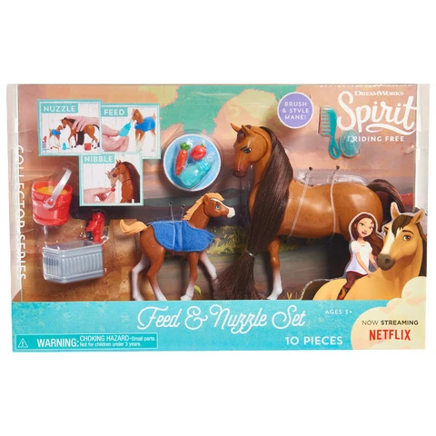Spirit horse and foal feeding set