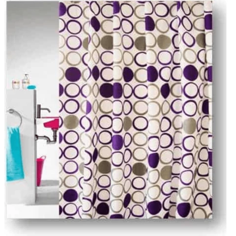  Shower curtain 180 x 200 cm rinkulat lilac grey