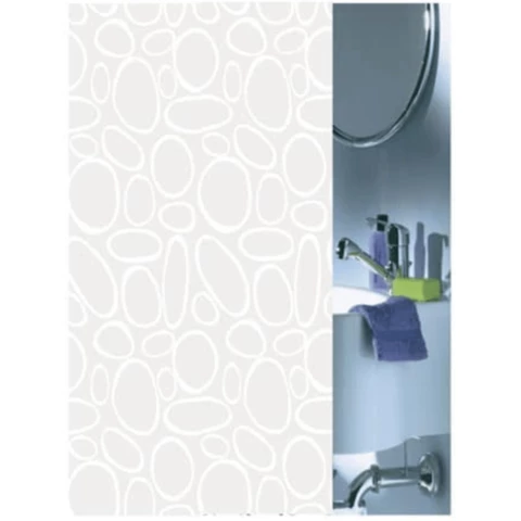 Shower curtain 180 x 200 cm white stones