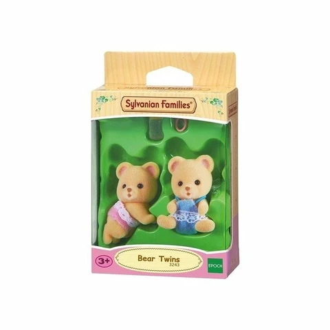 Sylvanian Families twin bears and carriage