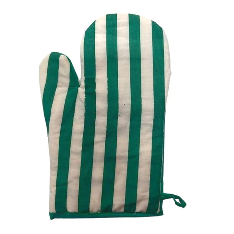 Oven glove stripe green or red