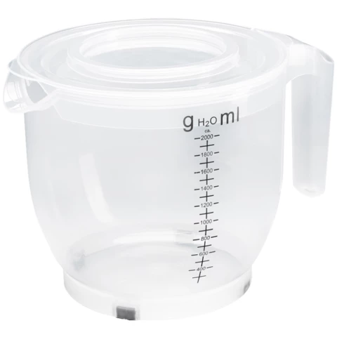 Whisking bowl 2 L with lid and measuring scale