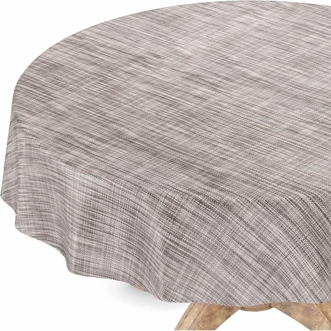 Anro pyöreä vahakangas Cotton look harmaa (Halkaisija 140 cm)